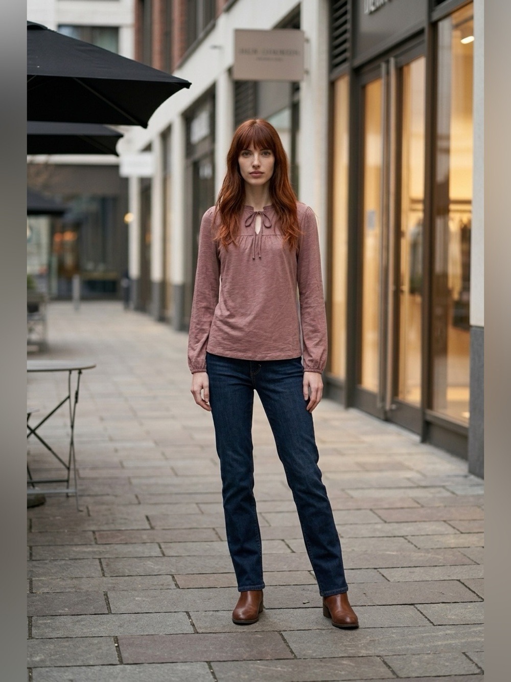 Berkley Jensen Mauve Pink Long Sleeve Blouse Top NWT Small